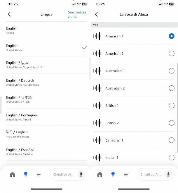 Cambiare lingua ad Alexa