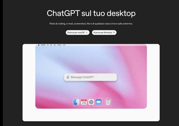 Scaricare ChatGPT macOS