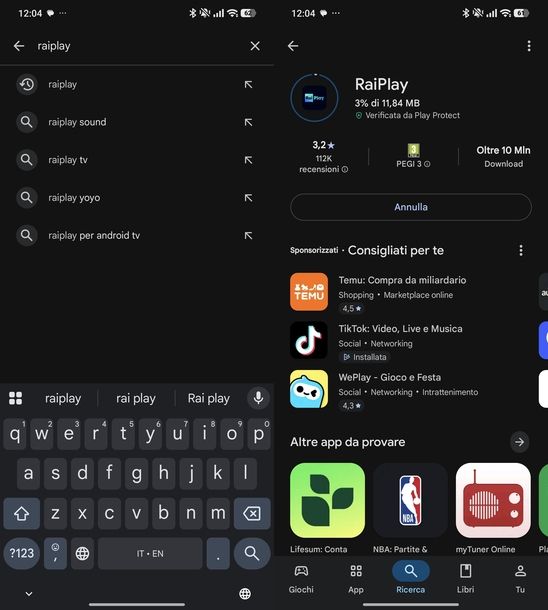 Scaricare RaiPlay Android