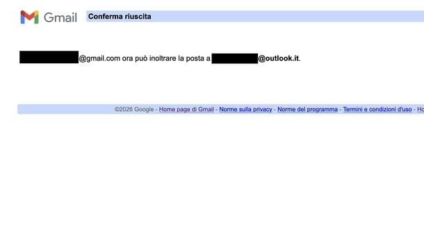 Inoltrare email Gmail su Outlook