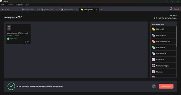 Convertire JPG in PDF iLovePDF Windows