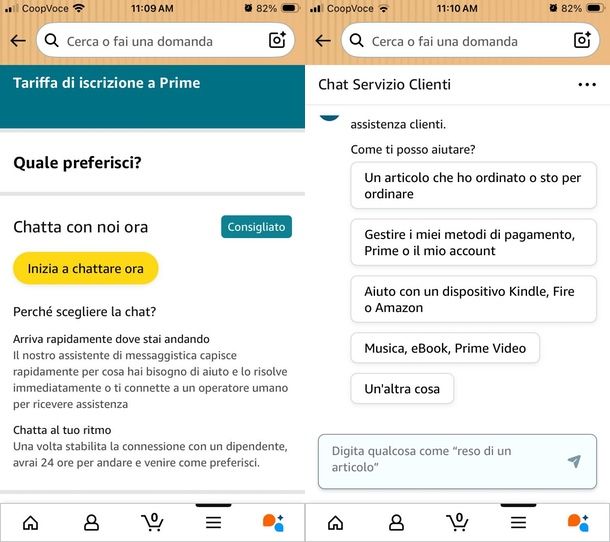 chat Amazon Prime app
