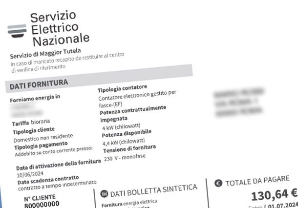 Bolletta Servizio Elettrico Nazionale