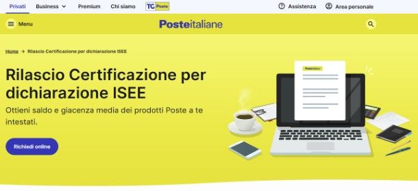 Certificazione ISEE Poste