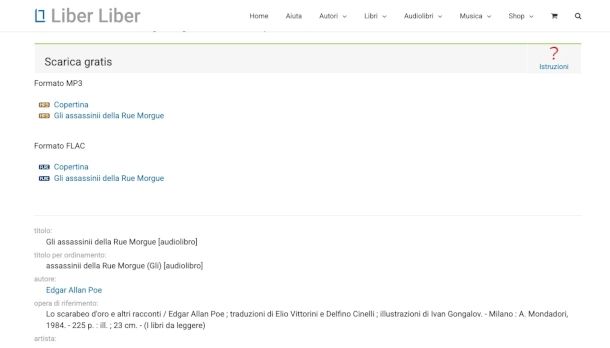 pagina sito Liber Liber