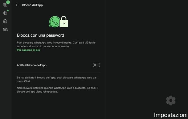 Togliere lucchetto WhatsApp Web