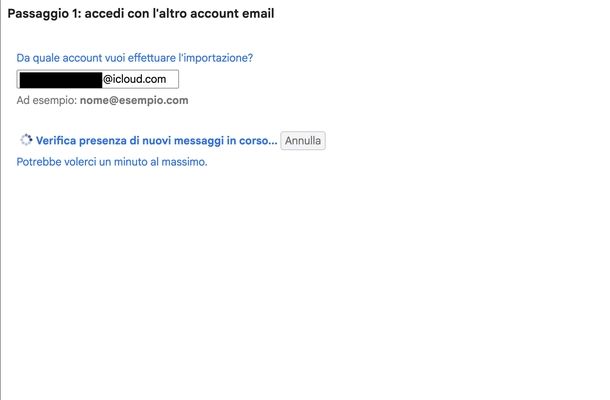 Importare email contatti iCloud in Gmail