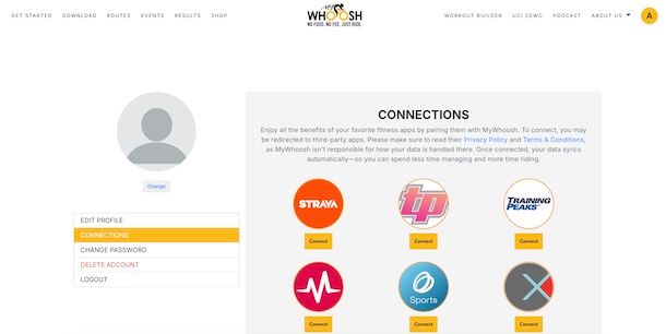 Collegare MyWhoosh a Strava