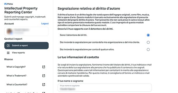 Centro assistenza Facebook