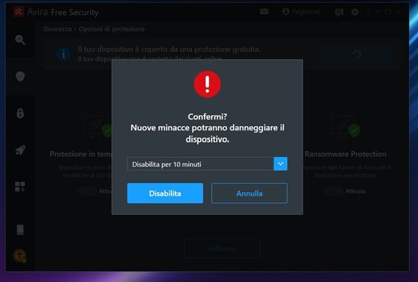 Come disattivare antivirus Windows 10