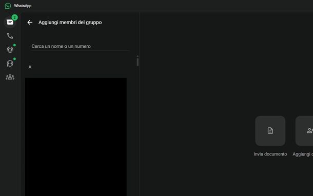Creare gruppo su WhatsApp Windows