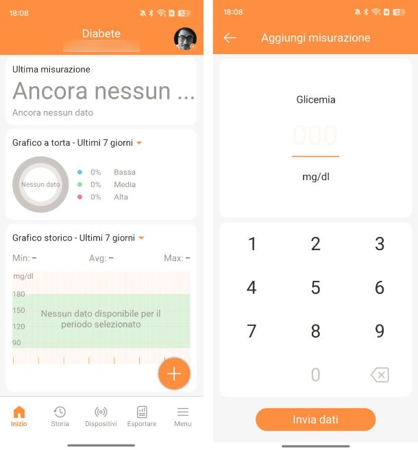 Diario glicemico per diabete