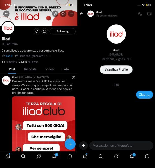 Come contattare iliad