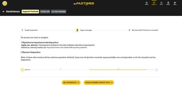 Ricontatto clienti Fastweb