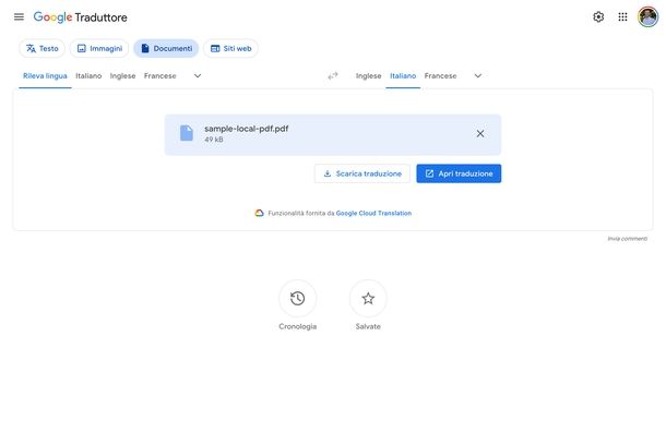 Google Traduttore PDF