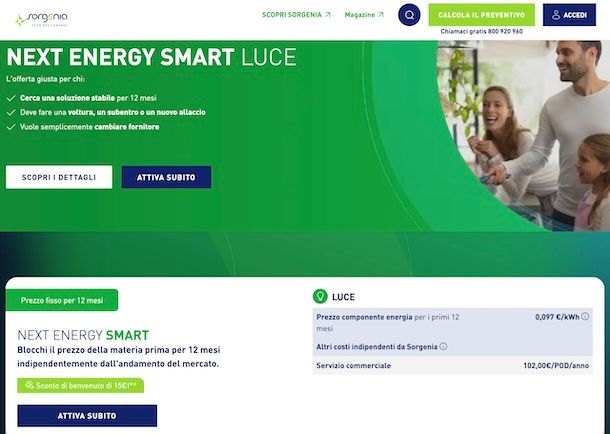 Offerte luce Sorgenia