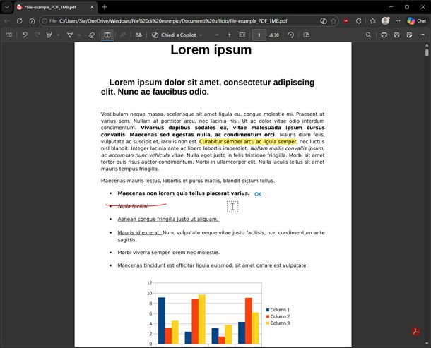 Lettore PDF di Microsoft Edge