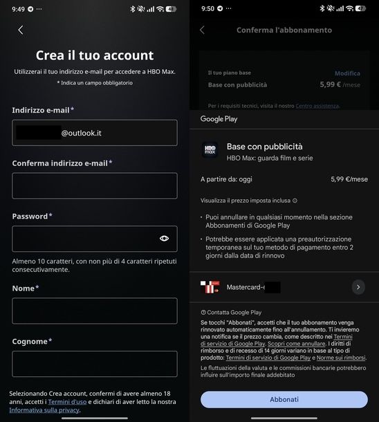 Vedere HBO Max app Android