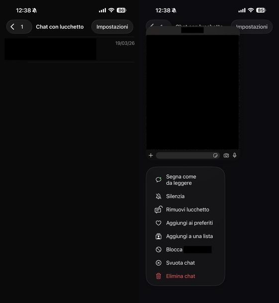 Togliere lucchetto chat WhatsApp iOS