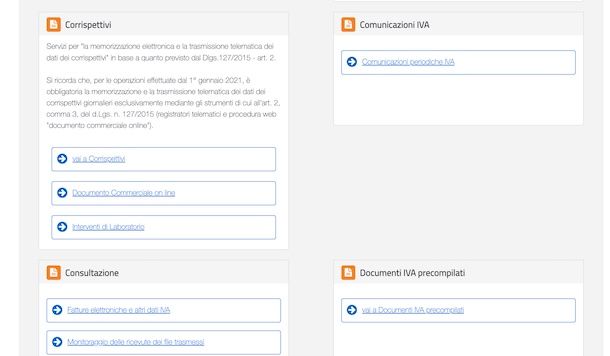 Corrispettivi Agenzia delle Entrate