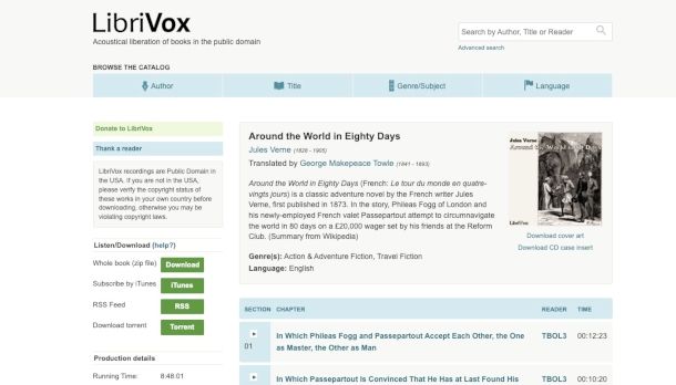 pagina sito LibriVox