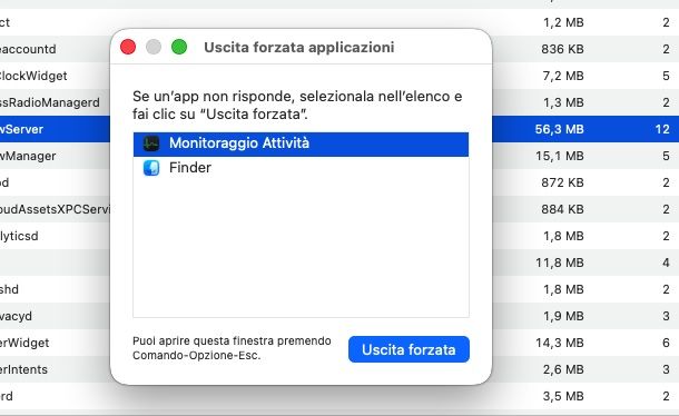 uscita forzata mac