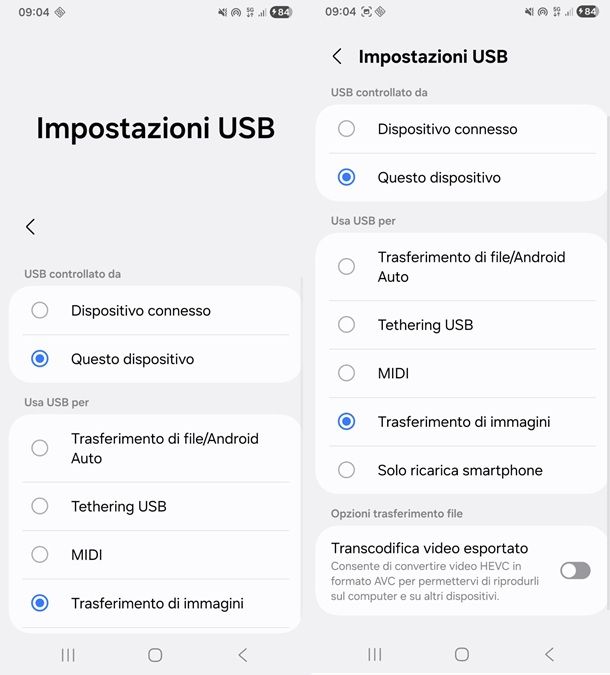 trasferimento file android