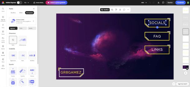 template overlay su Adobe Express