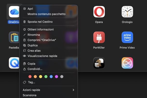 Disinstallare app OneDrive macOS