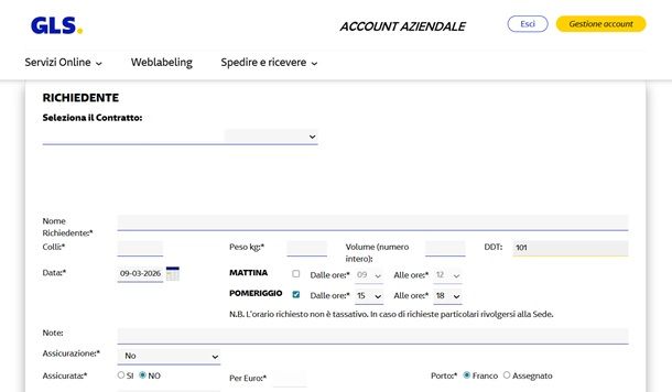 Come spedire con GLS azienda