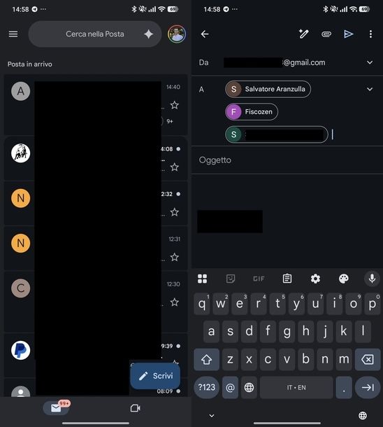 Creare gruppo su Gmail email collettive Android