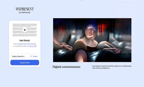 Creare link PDF WeTransfer
