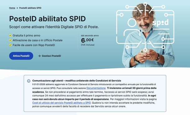SPID Poste prezzo