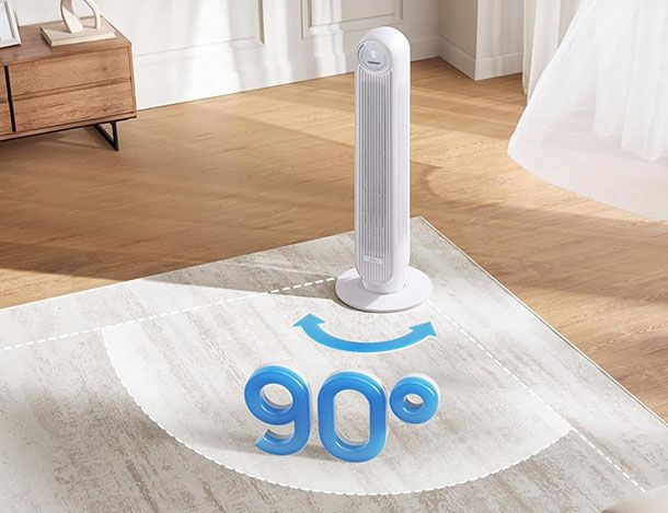 Ventilatore con oscillazione e display