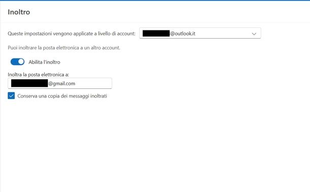 Inoltrare email Outlook su Gmail
