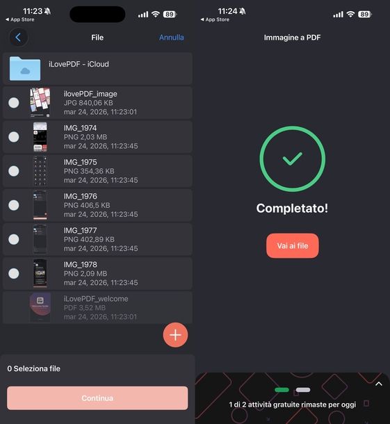 Convertire JPG in PDF iLovePDF iOS
