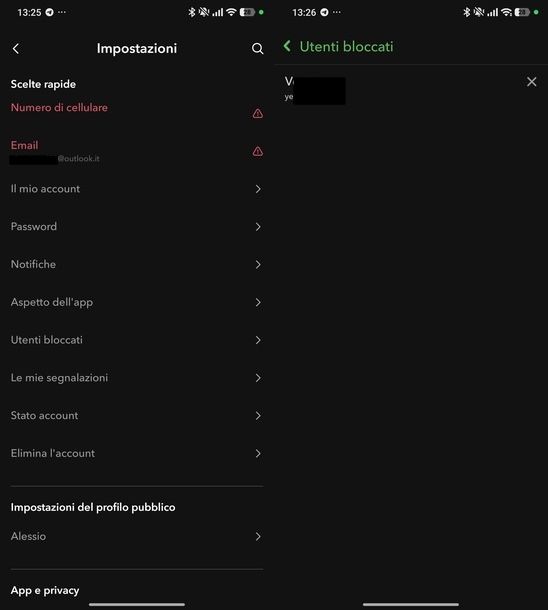 Trovare amici bloccati Snapchat