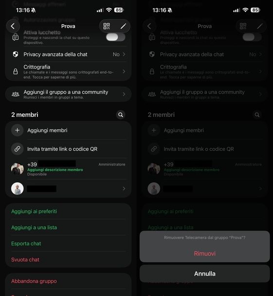 Creare gruppo su WhatsApp da solo