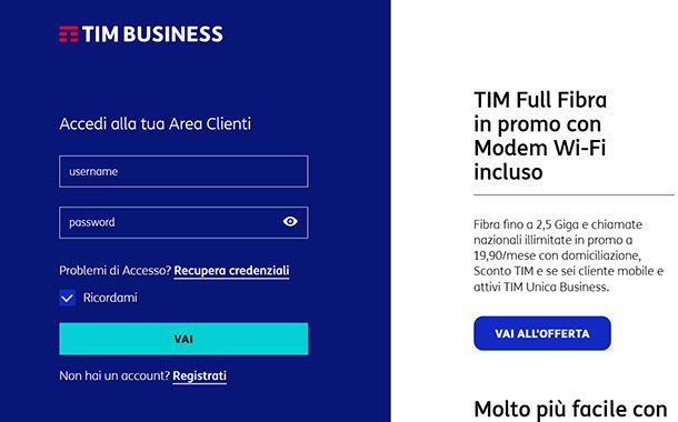 Area Clienti TIM Business