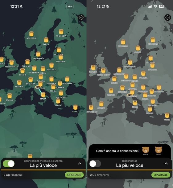 Disattivare VPN TunnelBear iPhone