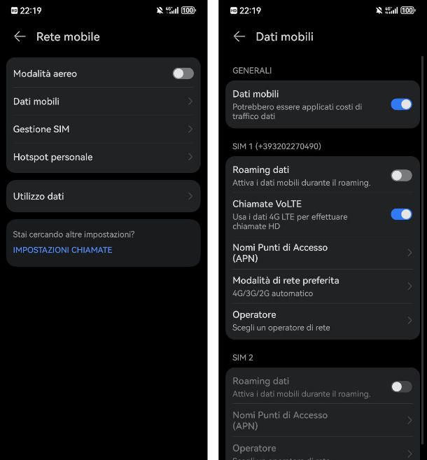 Come disattivare VoLTE su Huawei