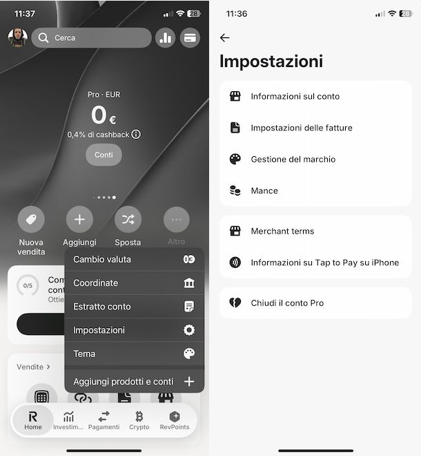 Chiudere conto Revolut Pro