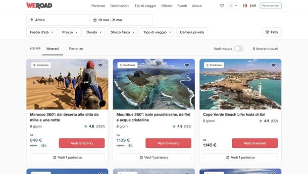 Siti per organizzare viaggi