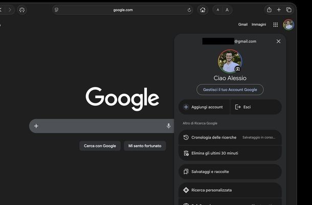 Logout account Google Safari