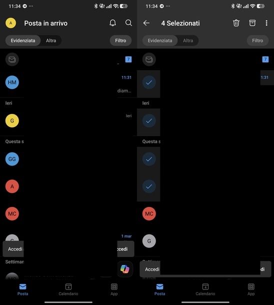 Eliminare tutte email Microsoft Outlook Android