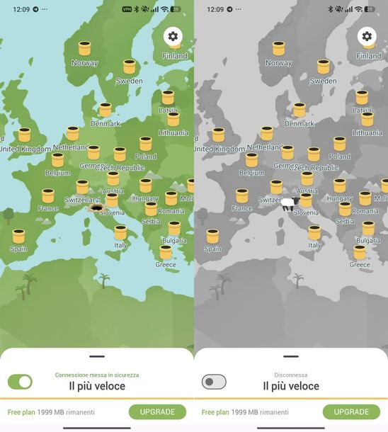 Disattivare VPN TunnelBear Android