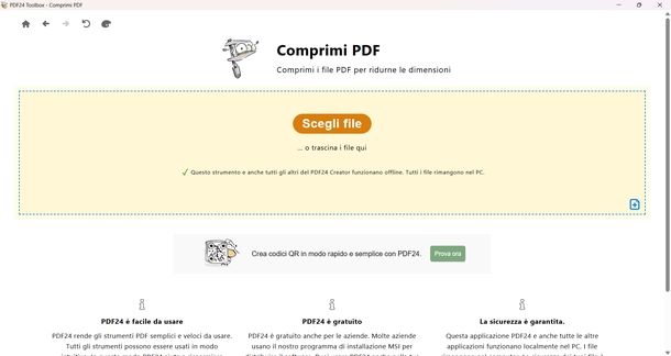 Ridurre dimensioni file PDF PDF24 Creator