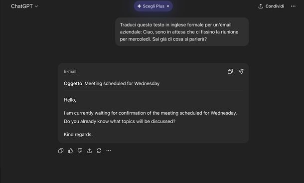 Tradurre testo con ChatGPT
