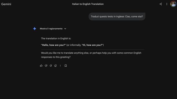 Google Gemini prompt traduzione