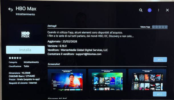 Vedere HBO Max Smart TV LG